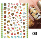 Press on Nails Tiger Symbol Nails Decals Design Fierce Wild Animal Leopard Decoration Manicure Stickers Nails Accessories Tools