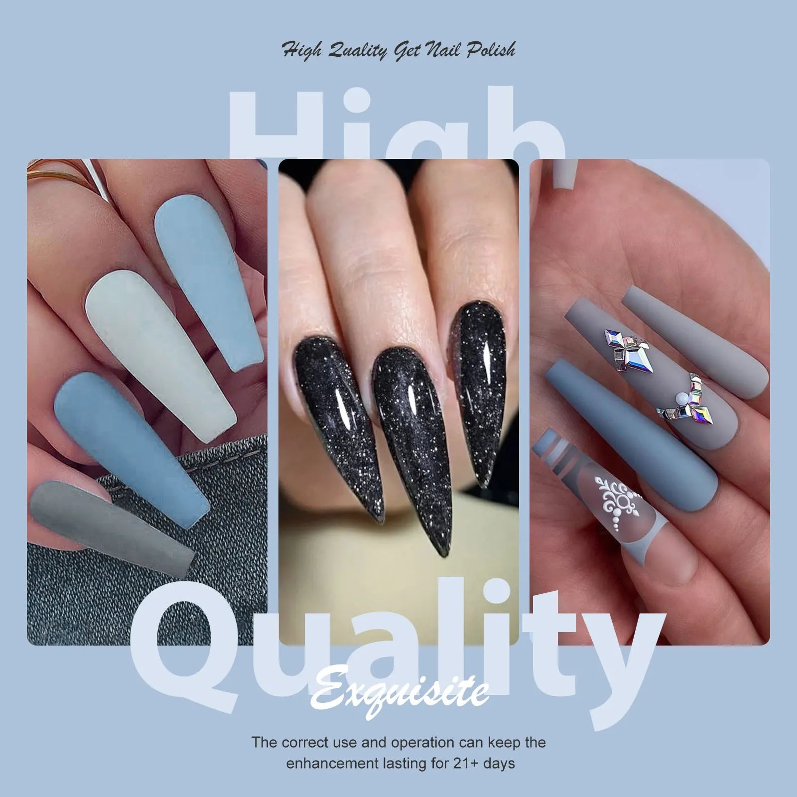 6PCS/Set Colorful Gorgeous Gel Nail Polish Kit Autumn Series Sparkling Shinning Manicure Soak Off Black White Nails Art Varnish