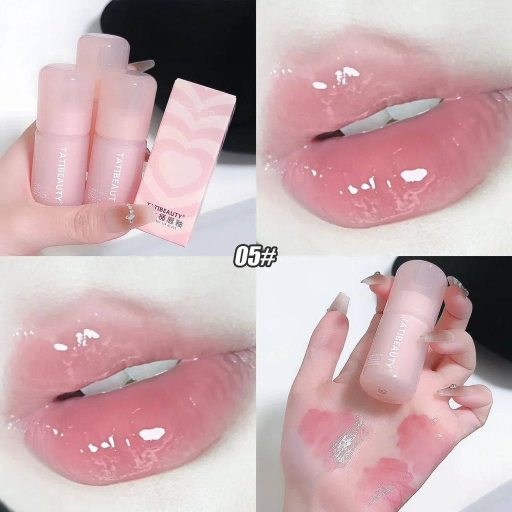DIKALU Mirror Water Lip Gloss Crystal Jelly Lipstick Hydrating Plumping Moisturizing Colored Lip Tint Lips Care Makeup Beauty