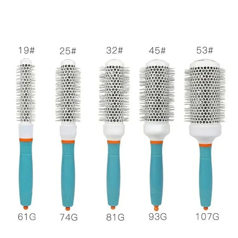 Professional Salon Hair Styling Brush Round Barrel Curly Hair Comb Hairderssing Comb Wet and Dry Dual Use Hairbrush Roller Tools