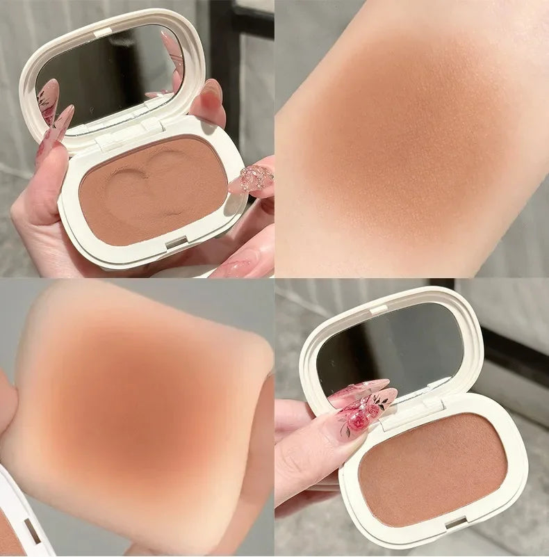 Face Blusher Matte Natural Cheek Tint Brighten Face Contouring Waterproof Cosmetics Blush Powder Soft Female Makeup 1pcs Blusher
