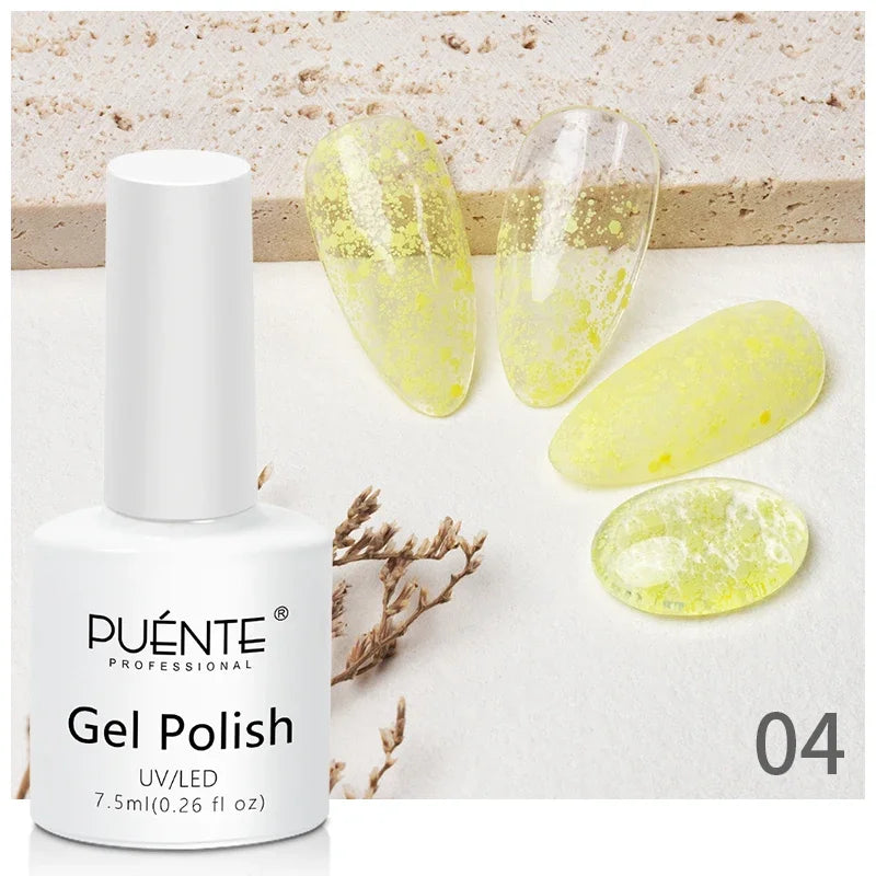 PUETNE 7.5ML Amber Moonlight Cat Magnetic Gel Nail Polish Winter Nails Jelly Glass Cat Eye Soak Off UV Semi-Permanent Varnish