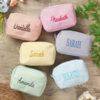 Personalized Striped Toiletry Bag - Custom Embroidered, Portable Polyester Cosmetic Storage, Ideal for Travel, School Dorm & Hom