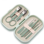 14 Piece Deluxe Manicure & Pedicure Set Pink And Blue Stainless Steel Nail Scissors, Clippers, Ear Digging Spoon for Men & Women