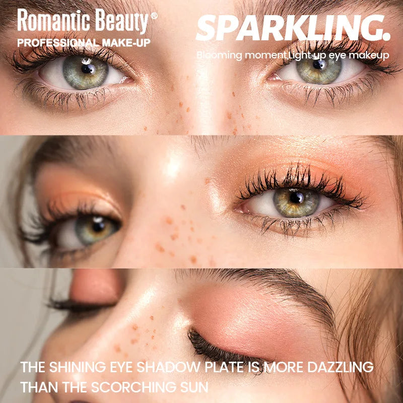 12-in-1 Eyeshadow Palette - Heart Design with Matte & Shimmer Browns, Soft Micro-Sparkle, Long-Lasting & Highly Pigmented