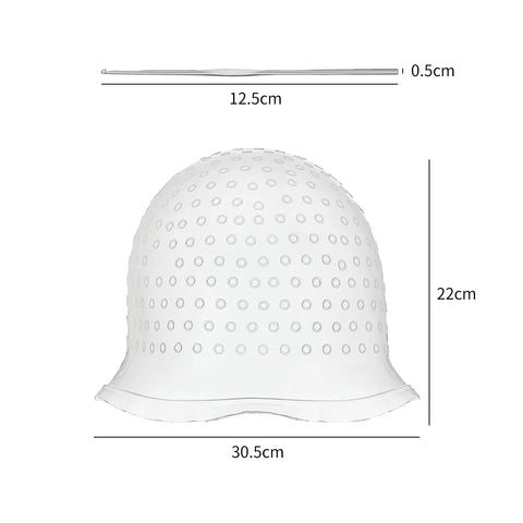 Reusable Silicone Hair Coloring Highlighting Cap With Hook Needle Pro Hair Color Dye Set Frosting Dyeing Tools Beauty Salon