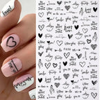 1PCS Laser Love Letter Nail Sticker Nail Art Decoration Flower Star supplies Decals Press On Nails Stickers Parts