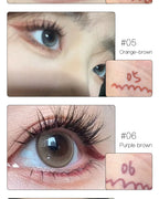 12 Colors Eyeliner Pencil Waterproof Long-lasting Orange Black Brown Easy Wearing Eyeshadow Contour Stick Lying silkworm Makeup