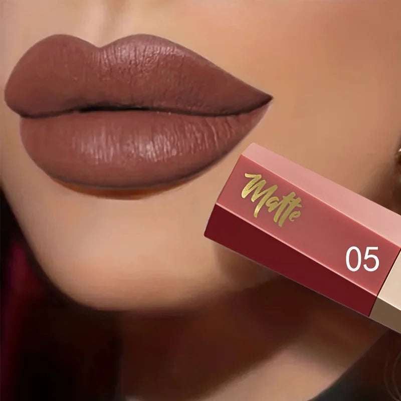 1pcs Waterproof Matte Velvet Lip Tint: Long-Lasting Nude Lip Glaze for a Sexy and Smooth Finish, Valentine's Day Gift