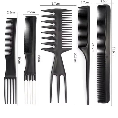 10PCS Professional Comb Multifunctional Comb Anti-static Hair Care and Hairdressing Tool Set Styling Salon Tool Accessories