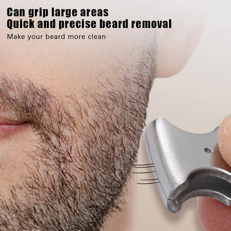 Stainless Steel Precision Tweezers Multi-Functional Hair Removal Tool for Beard Mustache Eyebrow Grooming with Sleek Finish