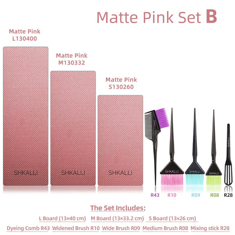 SHKALLI Professional Carbon Fibre Hair Balayage Board and Brush Set Hair Dyeing Tool Kit for Hairdressers