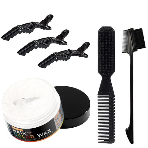Hair Color Wax Unisex Long Lasting Dye Cream Temporary Coloring Styling Pomade Gel with Brush Comb Dye Molding Paste 11 Colors