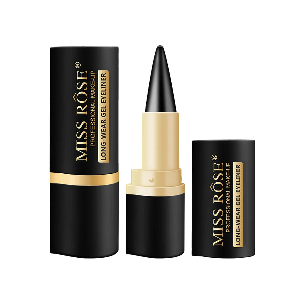 olid Eyeliner Cream, Black Eyeliner Gel Stick, Fast Drying Waterproof Eyeliner, Dual Use For Dark Lip Liner Pen
