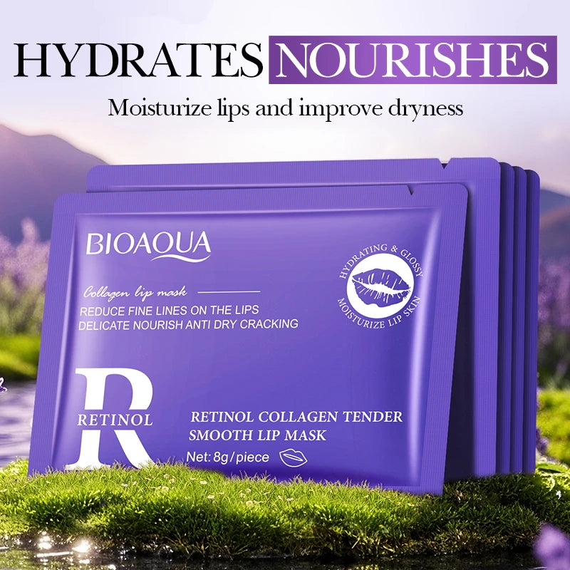 BIOAQUA Retinol Crystal Collagen Lip Mask Moisturizing Plump Lips Gel Masks Anti Wrinkles Hydrating Lip Plumper Lips Skin Care
