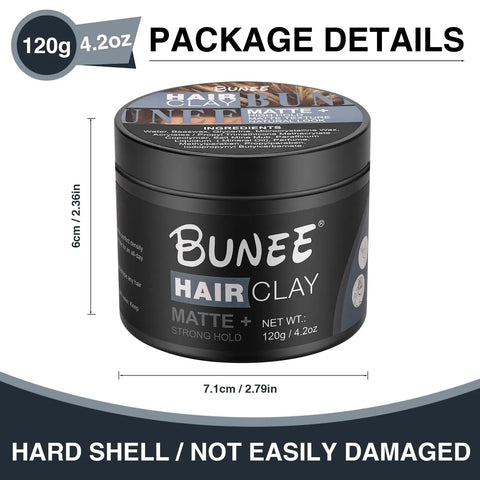 Hair Clay Super Strong Hold Matte Finish Organic Healthy Natural Texture Hairstyles Styling Wax 120g Hairdressing Styling Tools