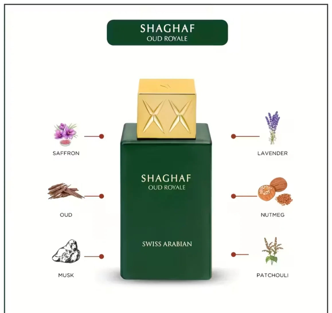 SHAGHAF Swiss Arabian Men's Perfume , Long-Lasting Perfume for Daily Wear, Special Occasions, 100ml/3.38fl.oz