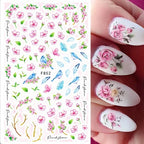 1pcs Sakura Flower 3D Nail Stickers White Cherry Blossom Nail Art Decals Spring Summer Adhesive Slider Decor Wedding Manicure