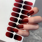1 Sheet Semi Cured Wrap Gradient Nail Sticker Multi Color Solid Gel Full Cover Slider No Need UV Lamp Cured Fast Gel Nail Decal