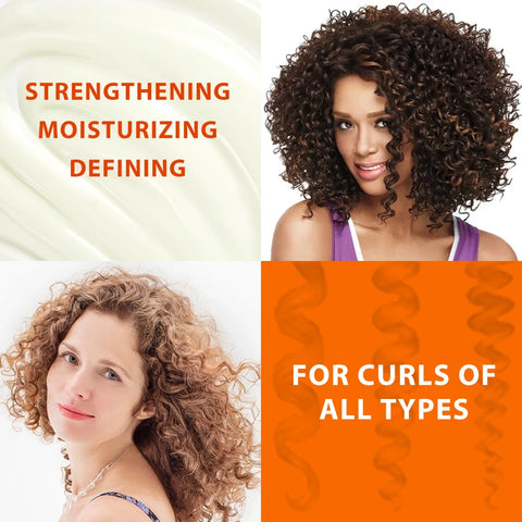 GOIPLE Balck Castor Oil Curling Cream Conditioner Moisturizing Soften Defining Curls Control Frizz Styling Curly Enhancer