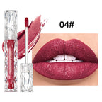 QIBEST Glitter Shimmer Liquid Lipstick High Quality Waterproof Lightweight Lip Gloss Lasting Lip Tint Makeup For Women Lip Stain