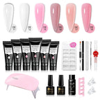 Mtssii 17PCS/Set 20ml Nail Extension Gel Set Builder UV Gel for Nails With 6W UV LED Lamp Nail Extension Tools Kit For Beginner