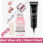 Makartt Solid Nail Glue for Press on Nails, Nail Glue Remover for UV Nail Glue, Non acetone Gentle Glue Off for False Nails Glue