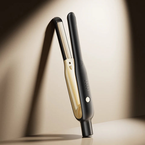 2-in-1 Mini Hair Straightener & Curler - Ceramic Fast Heating 140-220°C - Portable Flat Iron for Short Hair Travel Styling