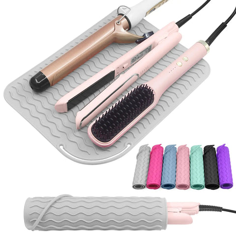 Silicone Heat Resistant Mat For Hair Insulation Mat Portable Hot Tools Pad Straightener Curling Stick Curler Flat Irons
