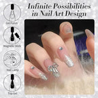 10Ml Cat Magnetic Eye Gel Nail Polish, Silver Platinum Cat Magnetic Gel, Sparkle Glitter Magnetic Soak Off U v Nail Gel