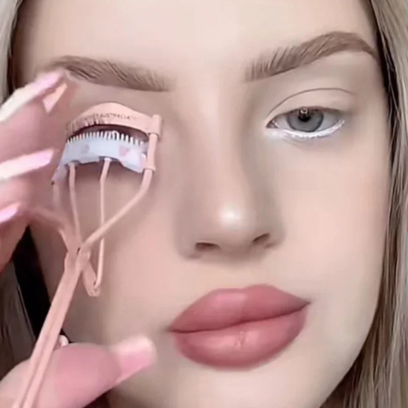 1PC Lady Professional Stainless Steel Eyelash Curler with Comb Tweezers Curling Eyelash Clip Cosmetic Eye Makeup Beauty Tools