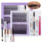 Eyelash Clusters Kit Large Capacity Wispy Individual Lashes Natural DIY Cluster Eyelash Extensions Makeup Tool