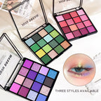 16 grid red eyeshadow tray Purple, glitter pearl matte eyeshadow, Shimmer makeup lasting women, Korean eye cosmetics