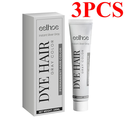 Sliver Grey Dye Hair Cream Hair Color Permanent Punk Hair Smoky Punk Style DIY Styling No Damage Quick Coloring Long-lasting