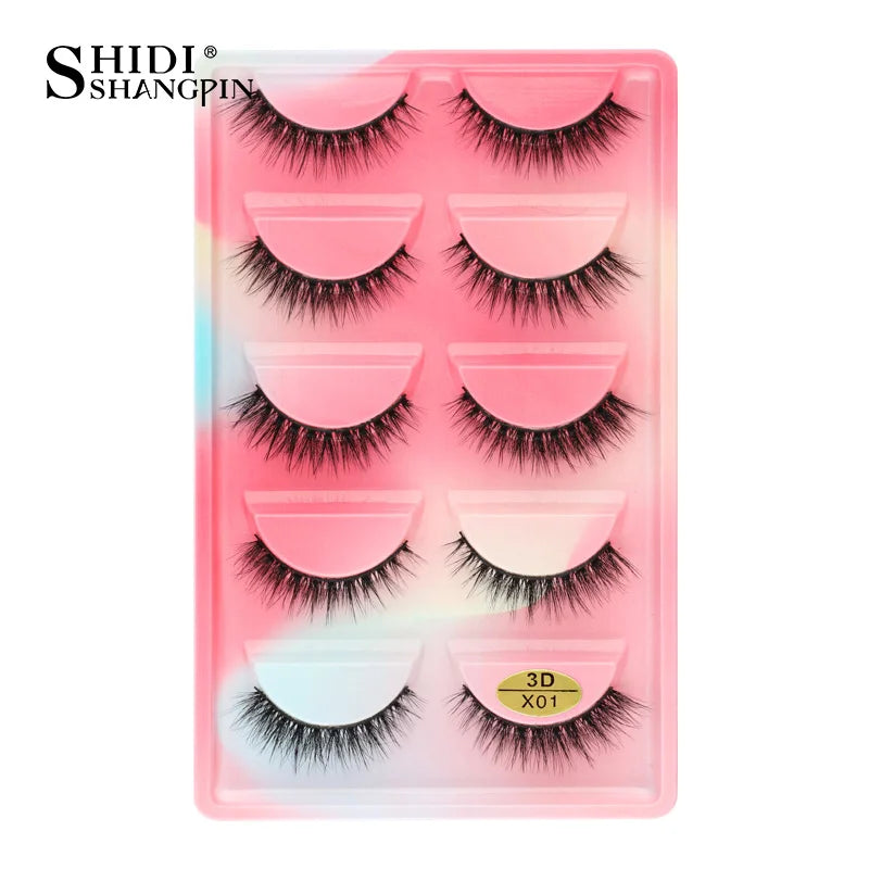 3/5 Pairs Hot Sale Natural Long 3D Mink Lashes Soft Short Faux Cils Handmade Fake Lashes Makeup Tool Eyelash Extension Maquiagem