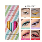6-Piece Retractable Eyeliner Pencil Set – Waterproof & Smudge-Proof Gel Liners, Colorful Long-Lasting Eye Makeup Kit