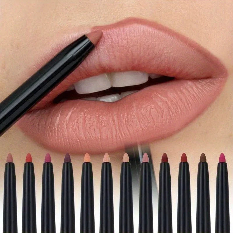 Nude Matte Lip Liner Pencil Lipstick Tint Makeup Waterproof Lasting Non-stick Lipstick Lip Liner Cosmetic