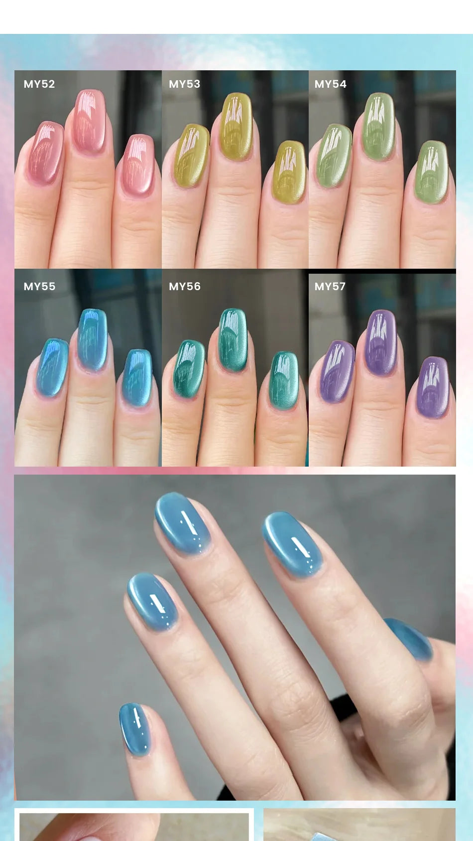 BORN PRETTY 10ml Pink Glass Bead Cat Magnetic Gel Nail Polish Spring Moonlight Jelly Crystal Semi Permanent Soak Off Manicure