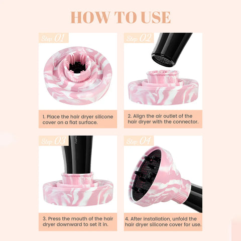 Foldable Silicone Hair Dryer Diffuser - Portable Collapsible Design, Universal Fit for Blow Dryers