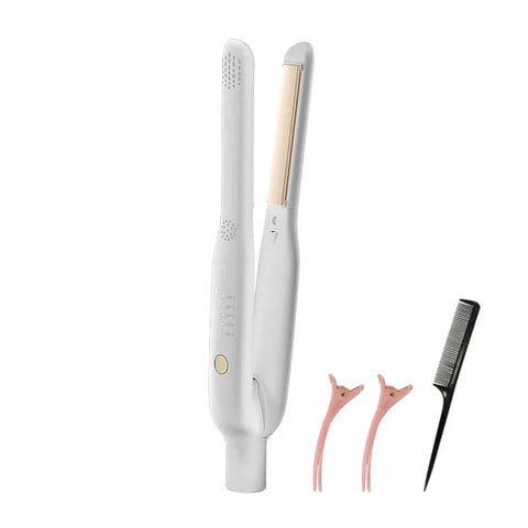 2-in-1 Mini Hair Straightener & Curler - Ceramic Fast Heating 140-220°C - Portable Flat Iron for Short Hair Travel Styling