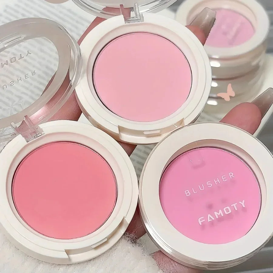 2024 Monochrome Face Blush Palette Longlasting Waterproof Pressed Powder Matte Blush for Contouring Cheeks Travel Cosmetics