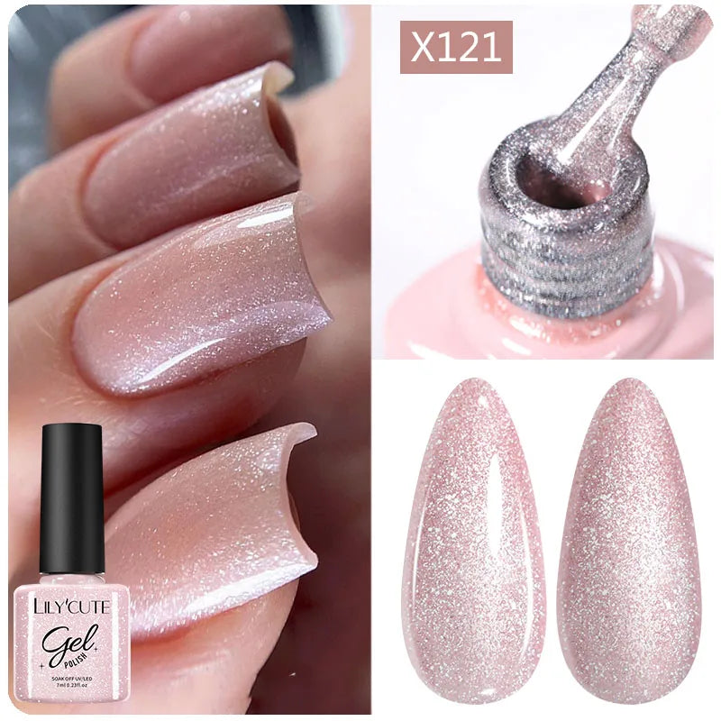 LILYCUTE 5ML Metallic Painting Liner Gel Nail Polish Super Bright Gold Silver Mirror Drawing Gel Semi Permanent Line French Nail