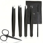 4/6/7pcs Professional Facial Hair Removal Grooming Set with Curved Scissors, Eyebrow Tweezers, Lash Brush, Eyebrow Clip Eyelash
