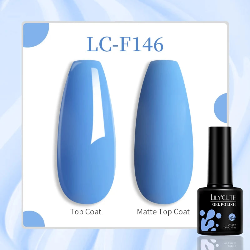 LILYCUTE 7ML Pink Glitter Nail Gel Polish Nude Natural Long Lasting Manicure Soak Off UV LED Nail Art Base Top Coat Gel Varnish