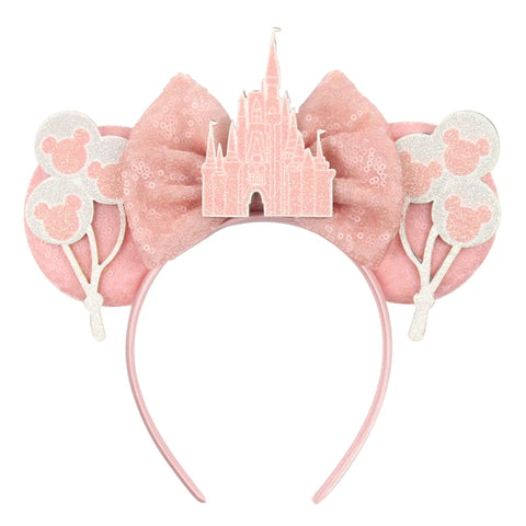 Disney Mickey 3.3"Velvet Ears Headband For Girls Soft Bow Hairband Halloween Festival Party Christmas DIY Hair Accessories