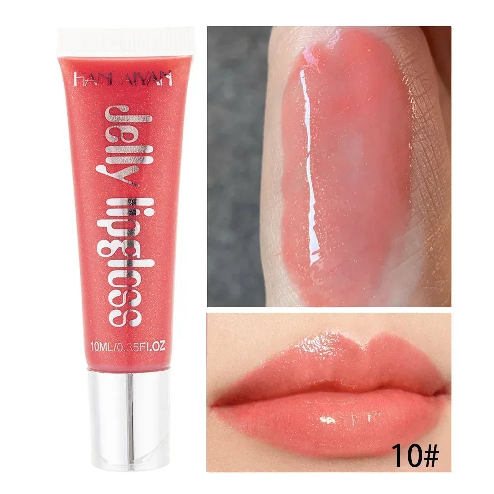 Moisturizing Gloss Plumping Lip Gloss Lip Plumper Makeup Glitter Nutritious Liquid Lipstick Cherry Jelly Oil Clear Lip Gloss