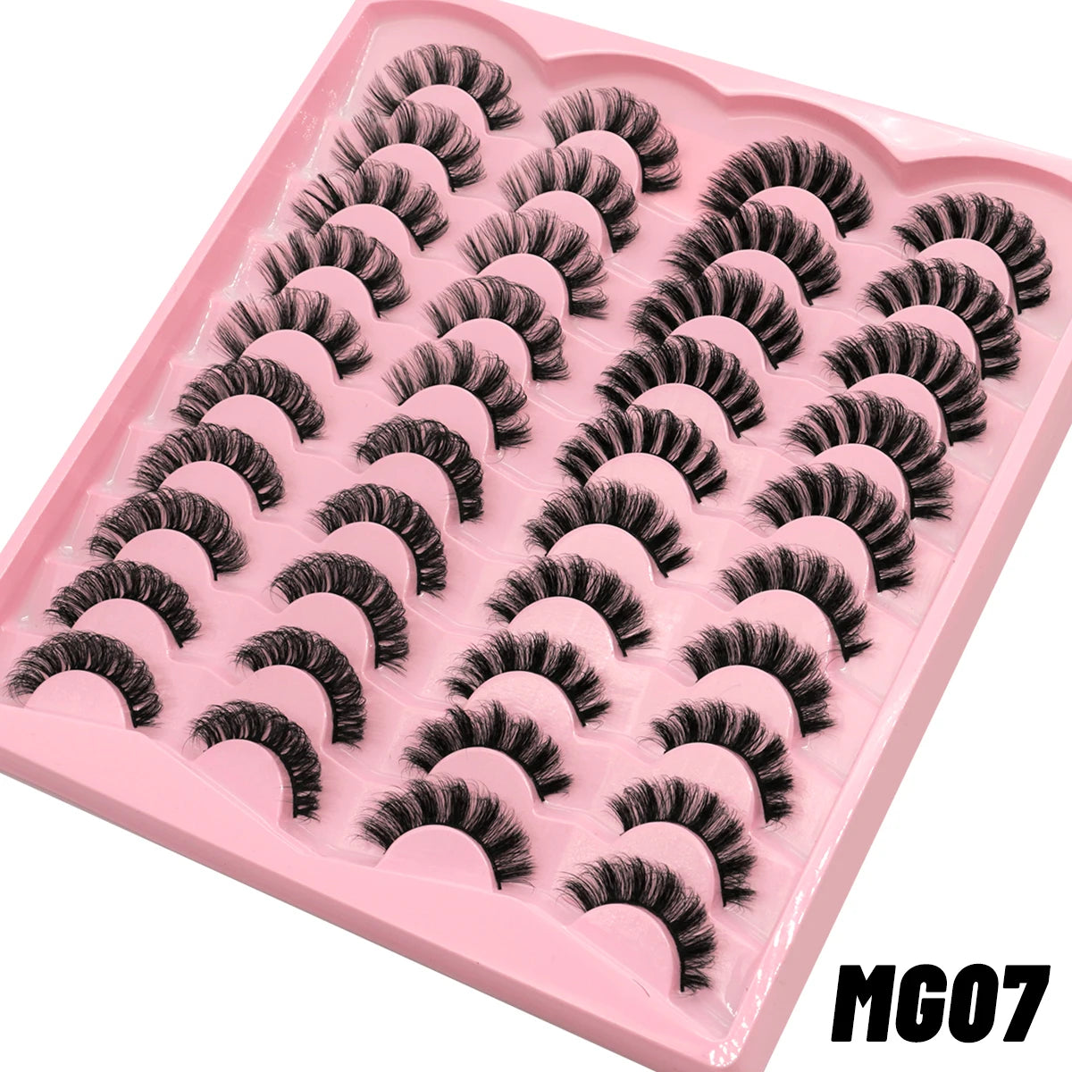 GROINNEYA 5/20 Pairs Russian Strip Lashes DD Curl False Eyelashes Natural Lashes Strips Curl Pack 4 Styles Eyelashes Extensions