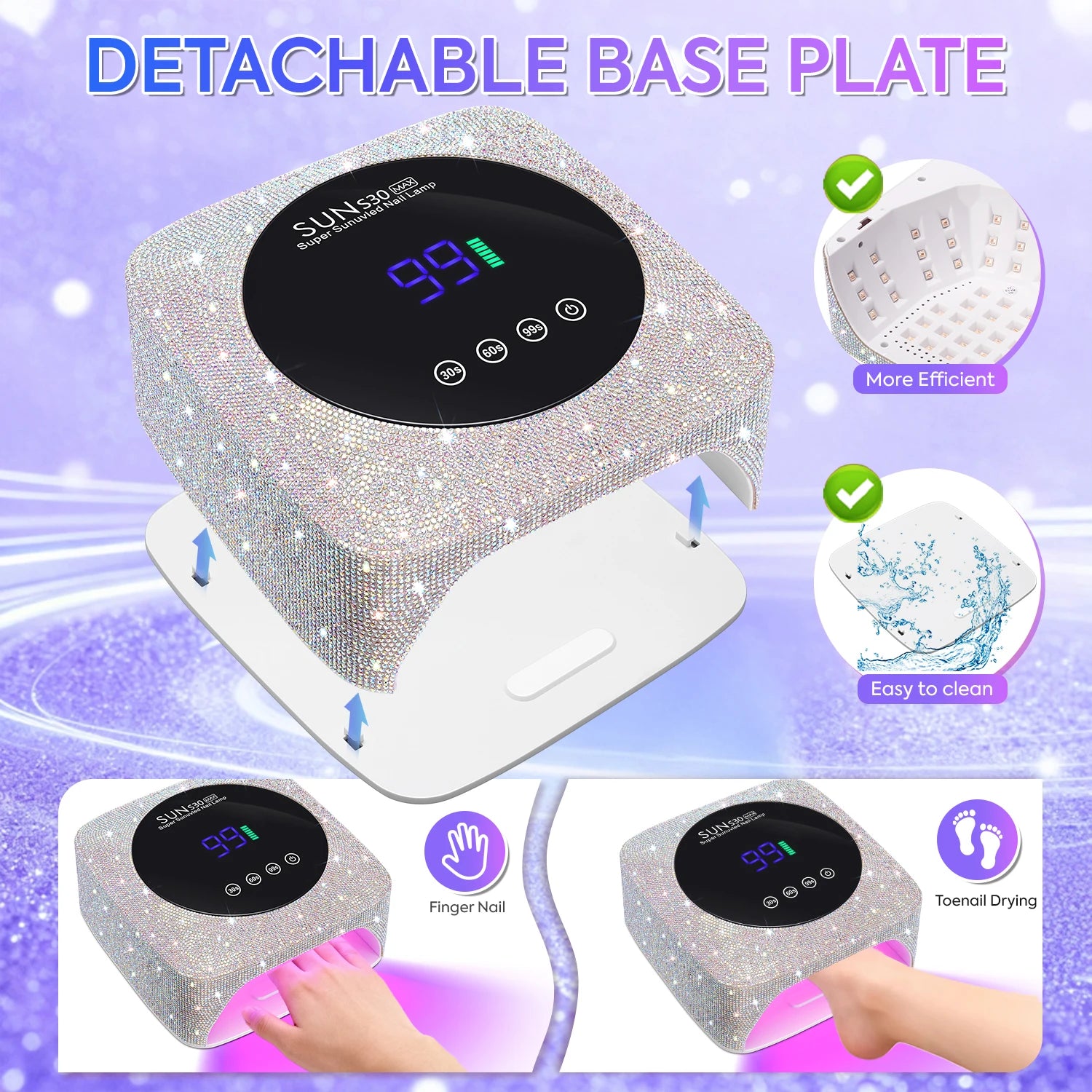 Rechargeable 180W UV LED Nail Lamp For Quick Curing All UV Gel 57LED Professional Nail Dryer With Motion Sensing Salon Equipment
