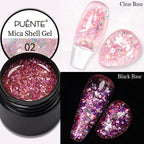 PUETNE 7.5ML Amber Moonlight Cat Magnetic Gel Nail Polish Winter Nails Jelly Glass Cat Eye Soak Off UV Semi-Permanent Varnish