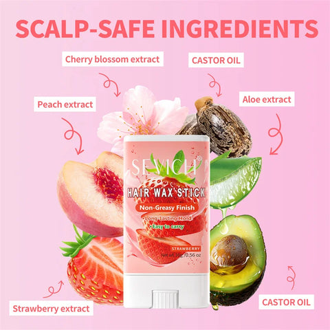 1pcs Hair Wax Stick For Fly Aways And Frizz Hair, Fruit Flavour, Portable Hair Styling Pomade Stick